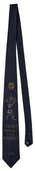 Lou Holtz Personally Owned "Shake Down the Thunder" Tie (Holtz LOA)